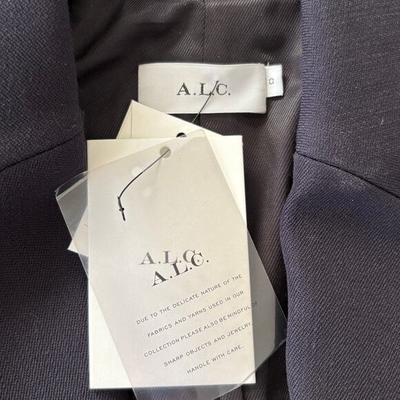 A.L.C. Bishop Blazer Jacket Single Breasted Front Button Wool Navy Blue Size 0 - Picture 6 of 10